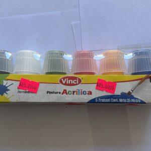 Pintura Acrilica (6 frascos 25ml c/u) Mca. Vinci