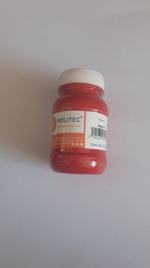 Pintura acrilica Mca Politec Color: Rojo 100ml